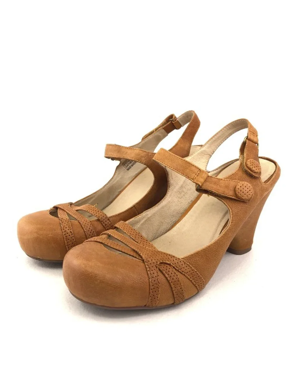 Miz Mooz Jillian Tan Leather Medium Heel Pumps 7.5